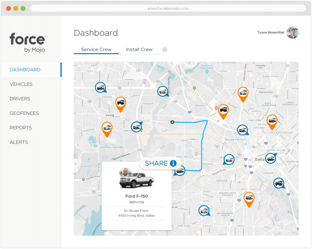 Force By Mojio Dashboard Software